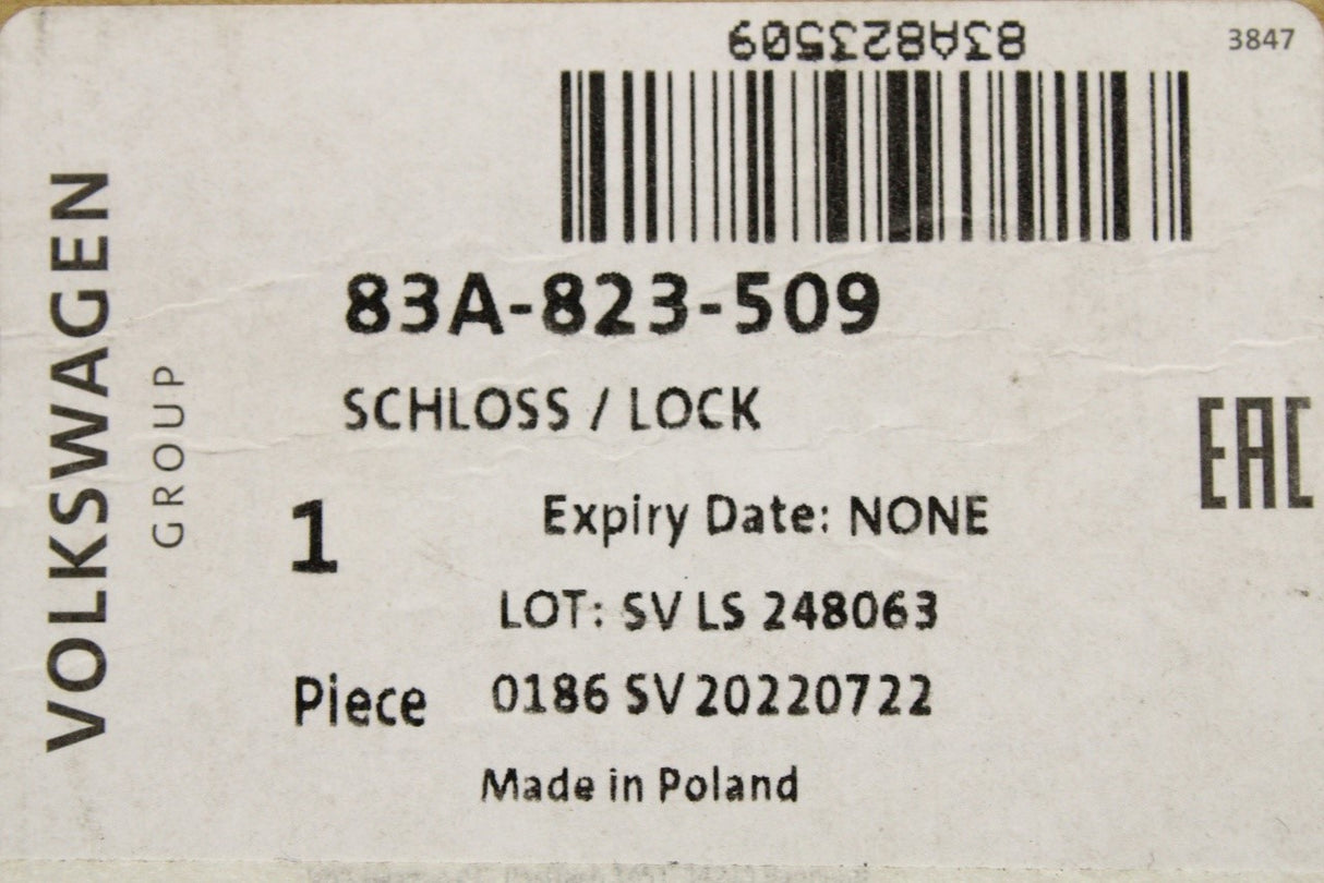 Audi Q3 RSQ3 2019-on bonnet latch lock with microswitch 83A823509