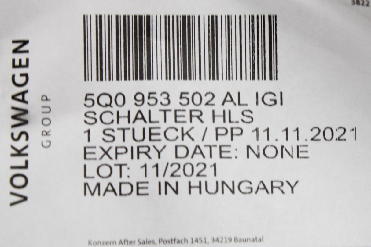 Skoda SEAT steering column indicator stalk switch 5Q0953502AL IGI