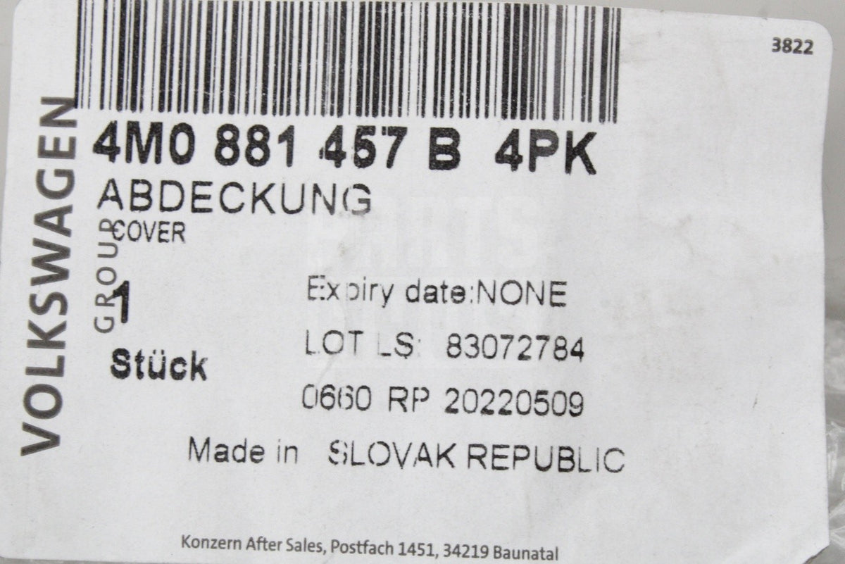 Audi Q8 RSQ8 Q7 16-on seat rail cover (left outer) 4M0881457B 4PK
