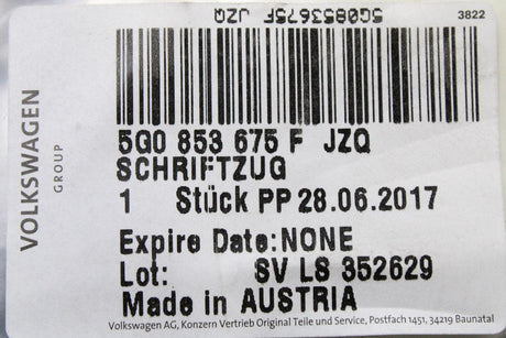 VW Golf MK7 7.5 Transporter Caddy rear TDI badge emblem 5G0853675F JZQ