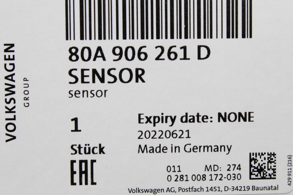 Audi Q5 2017-on DPF diesel particle sensor 80A906261D