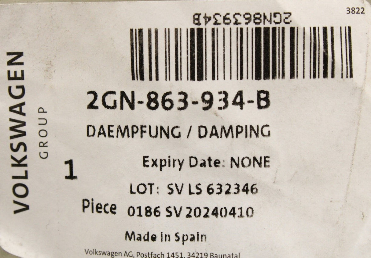 VW T-Cross 2019-on bulkhead sound dampening (RHD) 2GN863934B