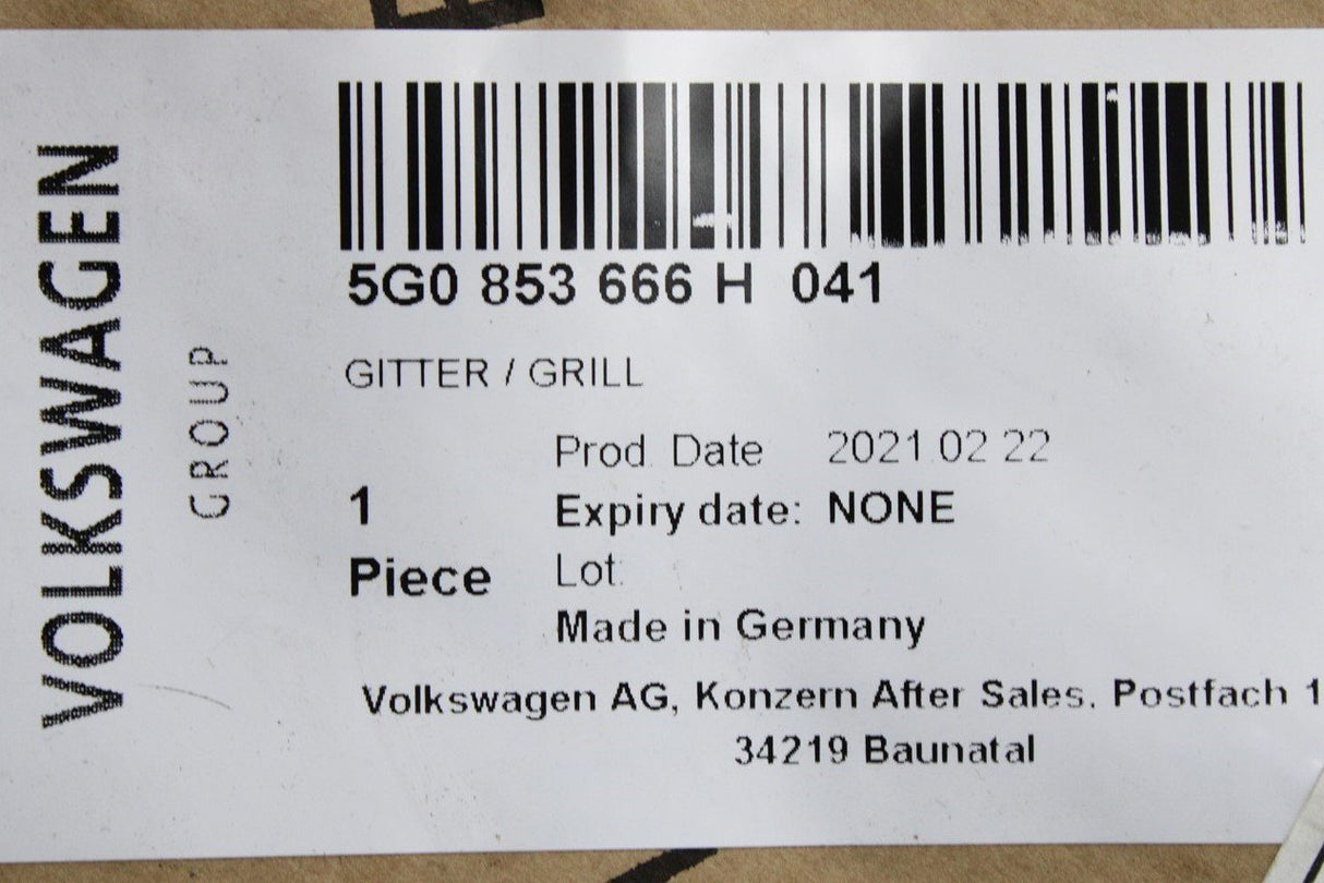 VW Golf MK7 R 2013-2017 lower front grille (right) 5G0853666H 041