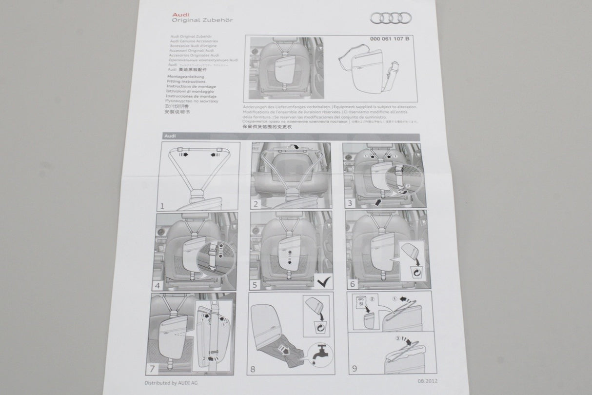 Audi seat backrest storage bag waste bin 000061107B