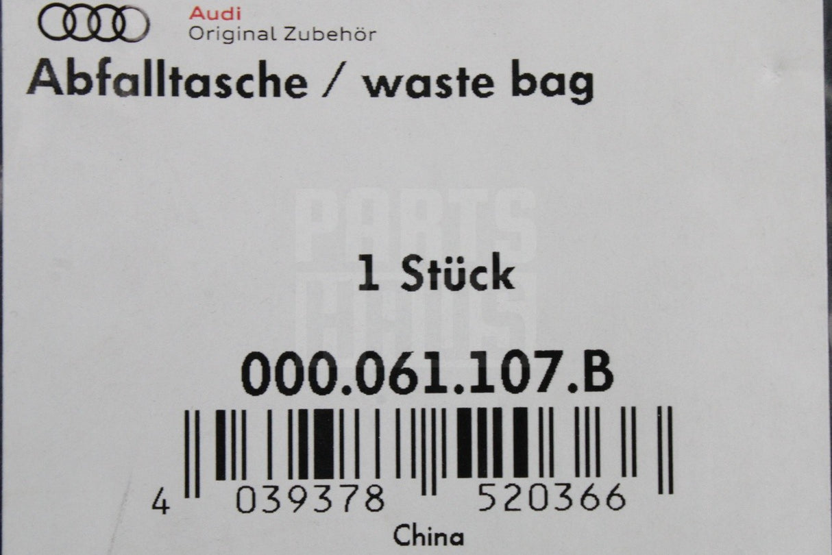 Audi seat backrest storage bag waste bin 000061107B