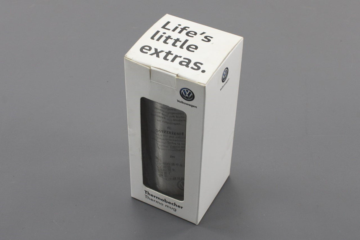 VW design thermos thermal travel mug steel silver/blue 450ml 33D069604
