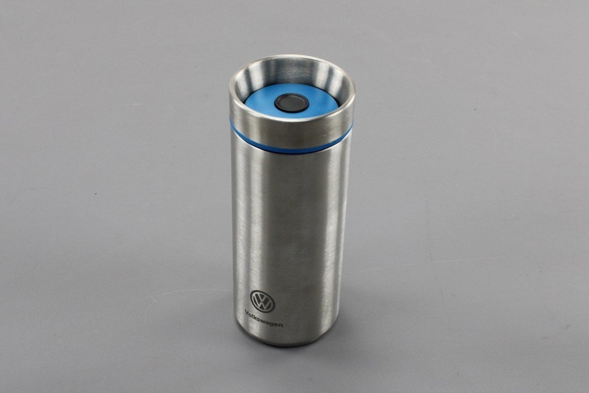 VW design thermos thermal travel mug steel silver/blue 450ml 33D069604