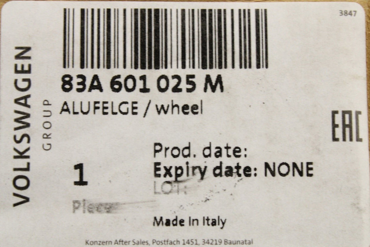 Audi Q3 Sportback 2019-on S-Line alloy wheel rim (19"x7) 83A601025M