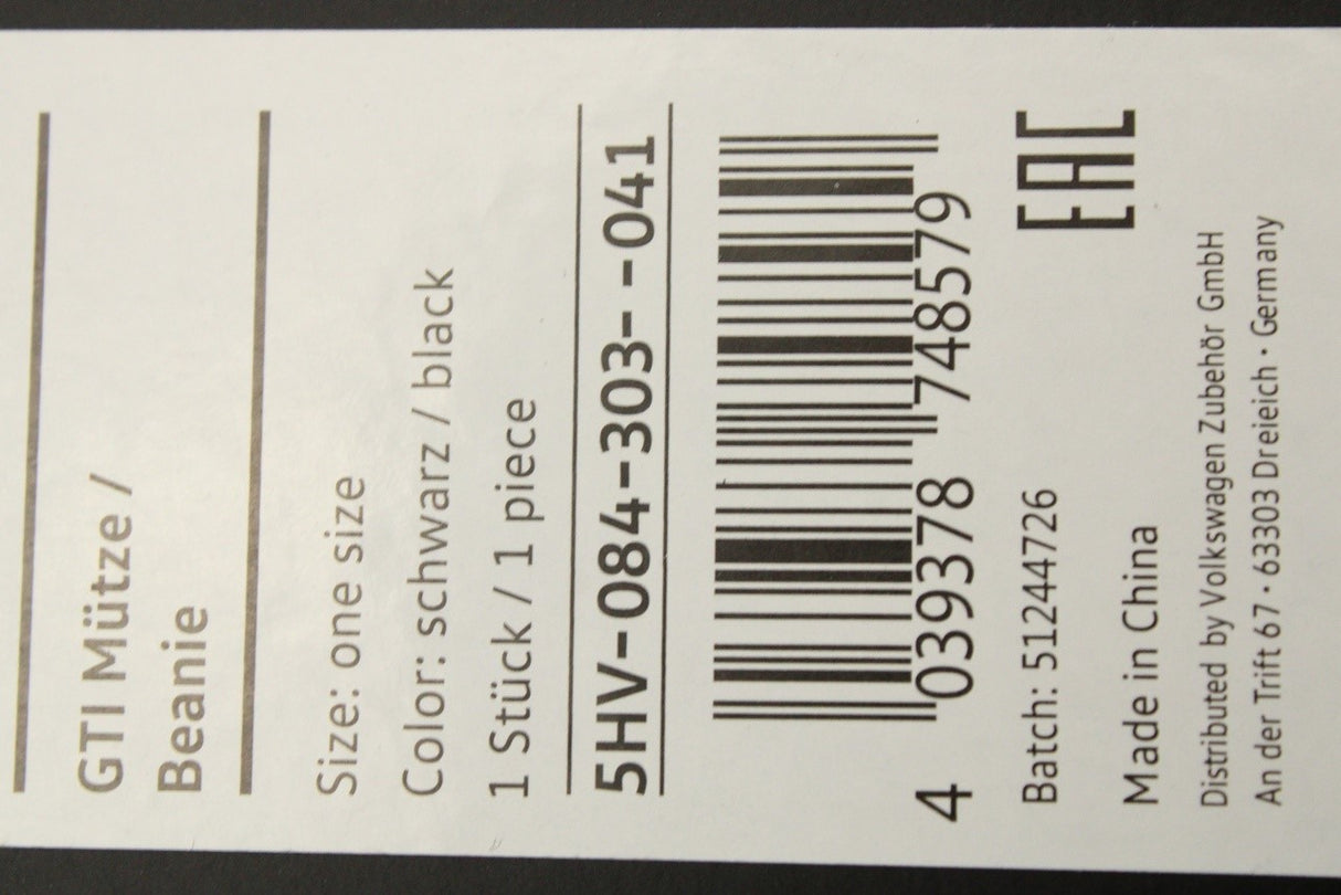 Volkswagen GTI beanie hat 5HV084303 041