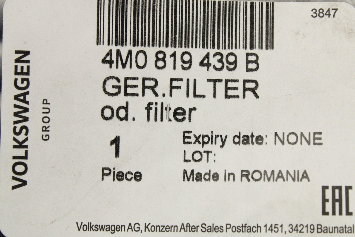 Audi A5 2024-on A6 2019-on cabin pollen filter 4M0819439B