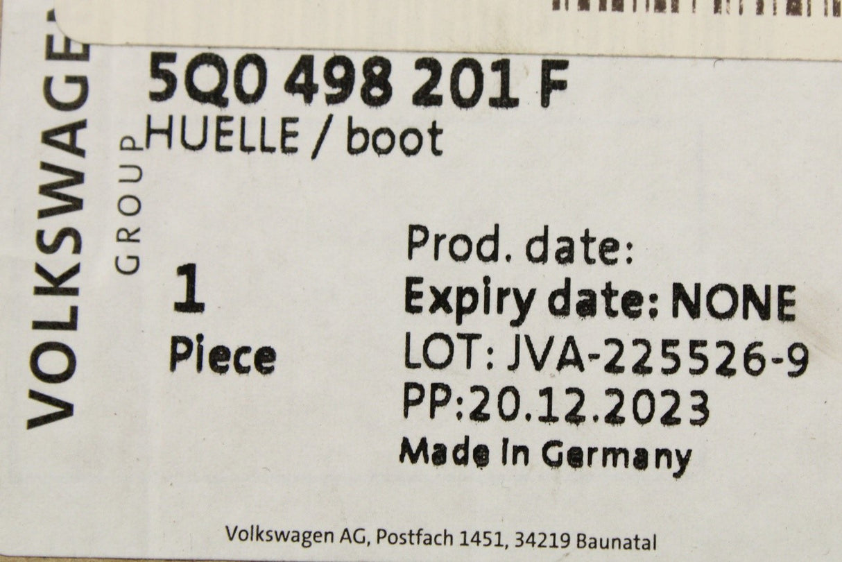VW Golf MK8 Audi A3 8Y Skoda SEAT Leon inner cv boot kit (x1) 5Q0498201F