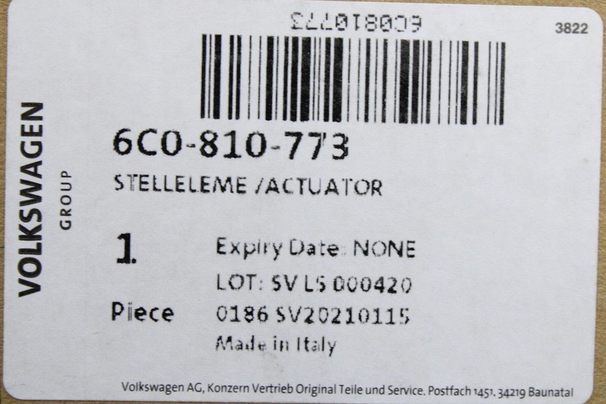VW Polo 6R 6C AW fuel filler cap door actuator (rear right) 6C0810773