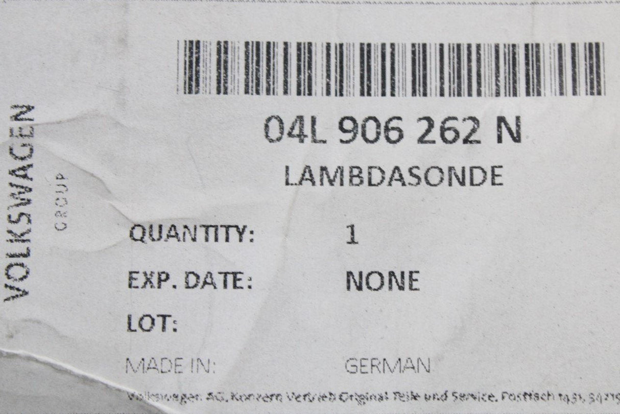 VW CC 2012-2017 lambda probe (post catalyst) 04L906262N