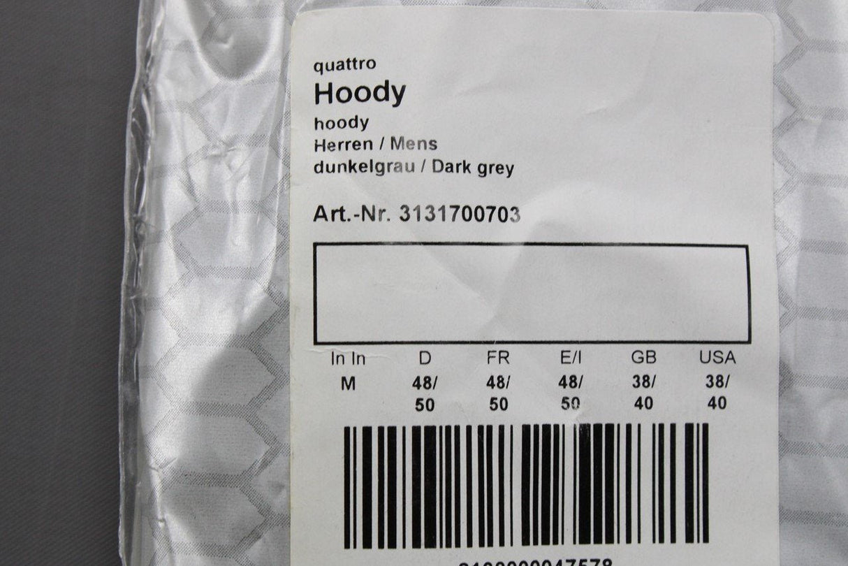 Audi men's Quattro hoodie sweatshirt dark grey (medium) 3131700703