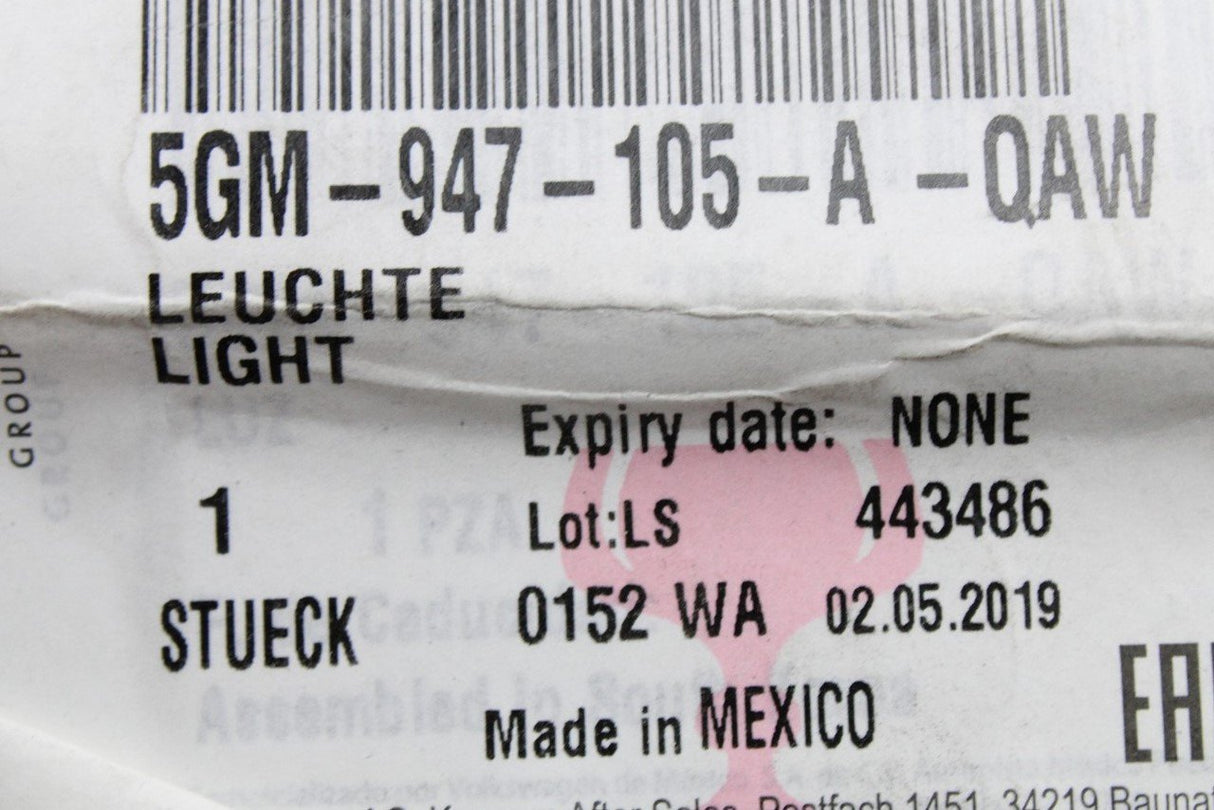 VW Tiguan Allspace 2018-on interior light sun-roof switch 5GM947105A QAW