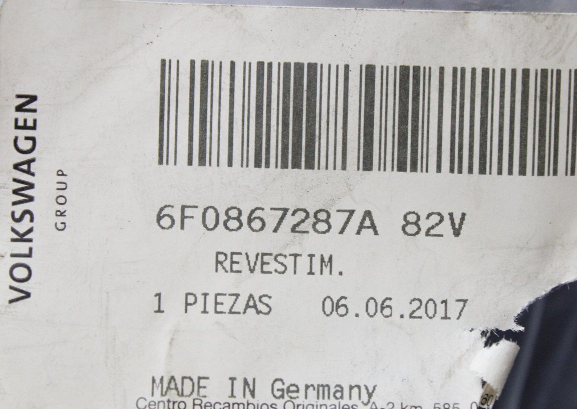 SEAT Ibiza 6F 2018-on rear interior C pillar trim (left) 6F0867287A 82V