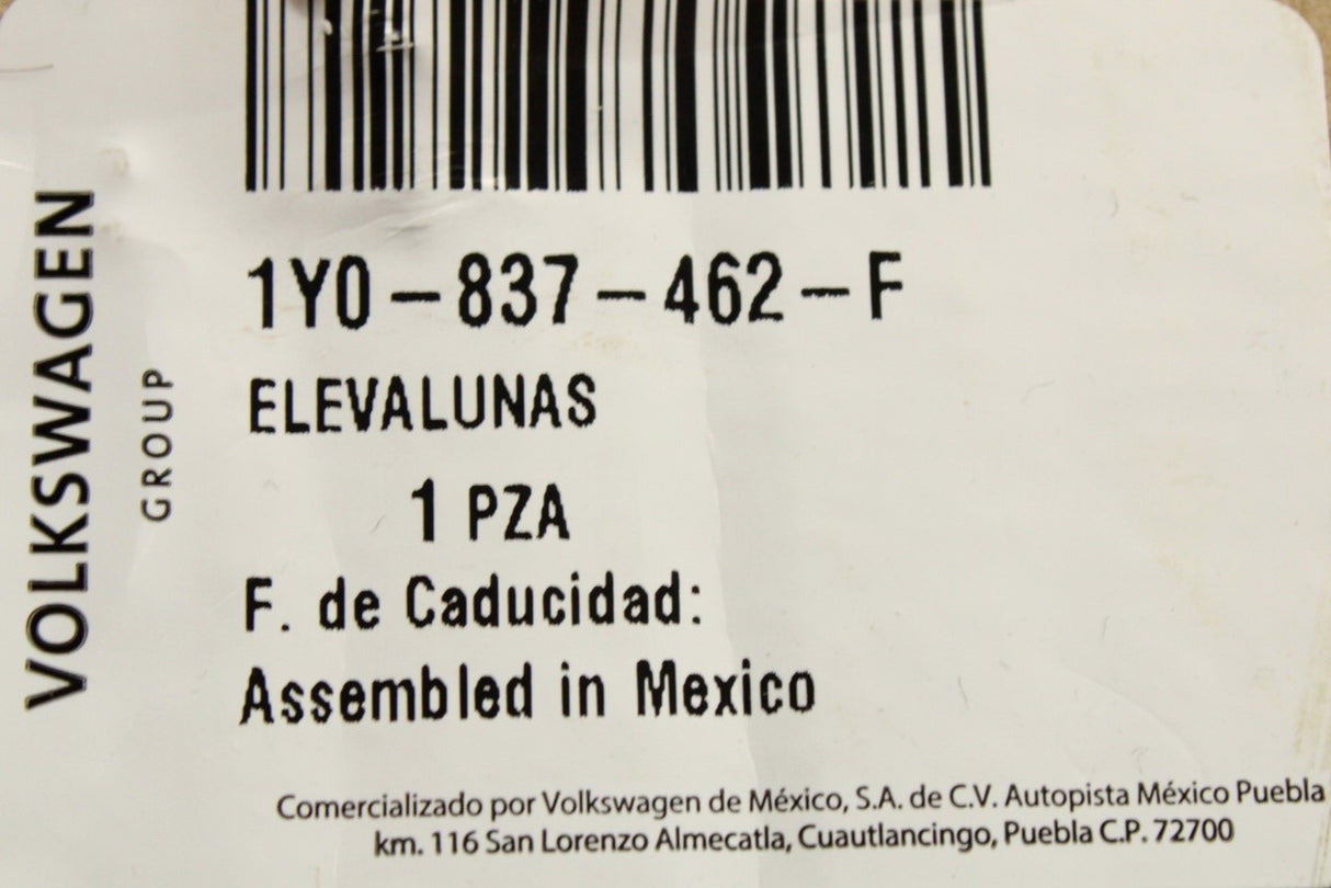 VW Beetle Cabriolet 2003-10 front window regulator (right) 1Y0837462F