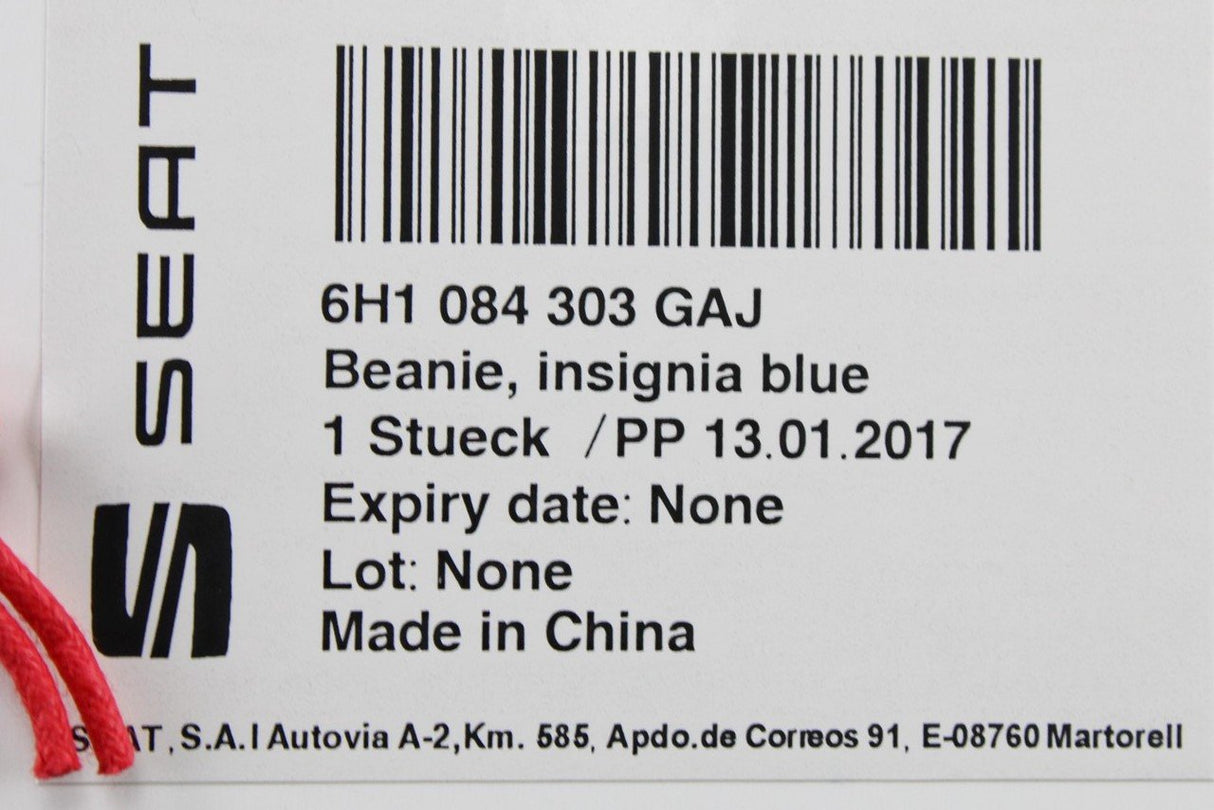 SEAT knitted beanie hat blue with SEAT patch 6H1084303 GAJ