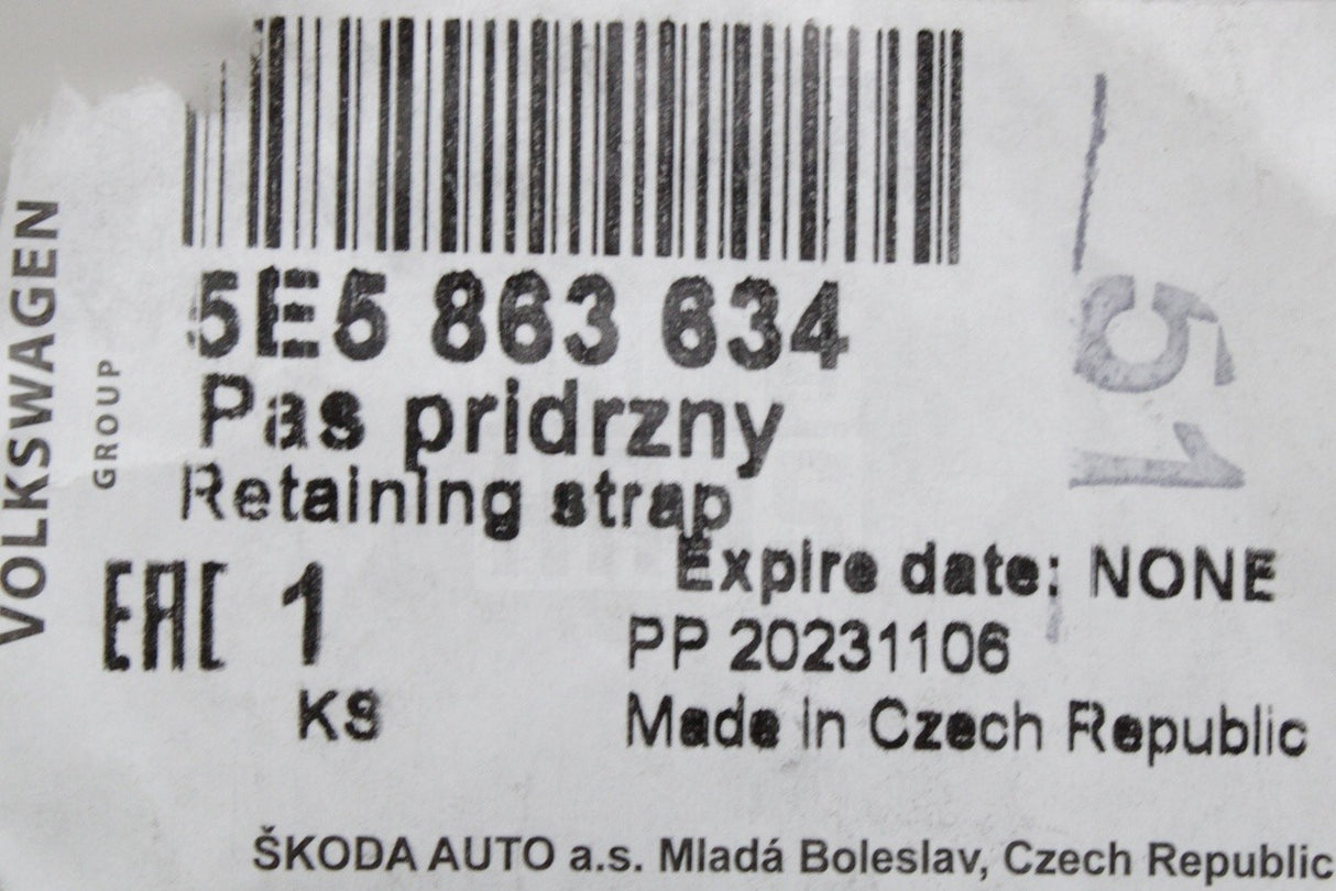 Skoda Octavia Saloon 14-21 Yeti parcel shelf holding strap 5E5863634