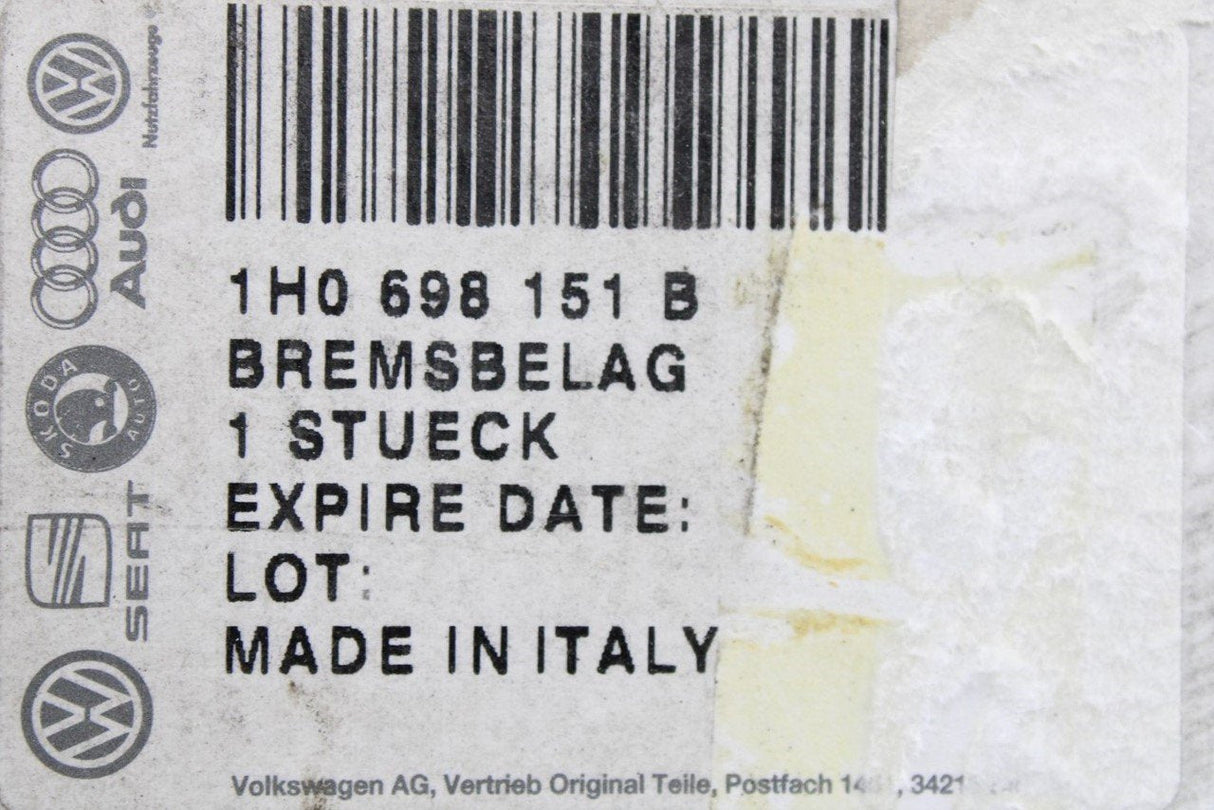 VW Golf MK3 Polo 6N/2 SEAT Ibiza brake pads set 239mm (front) 1H0698151B