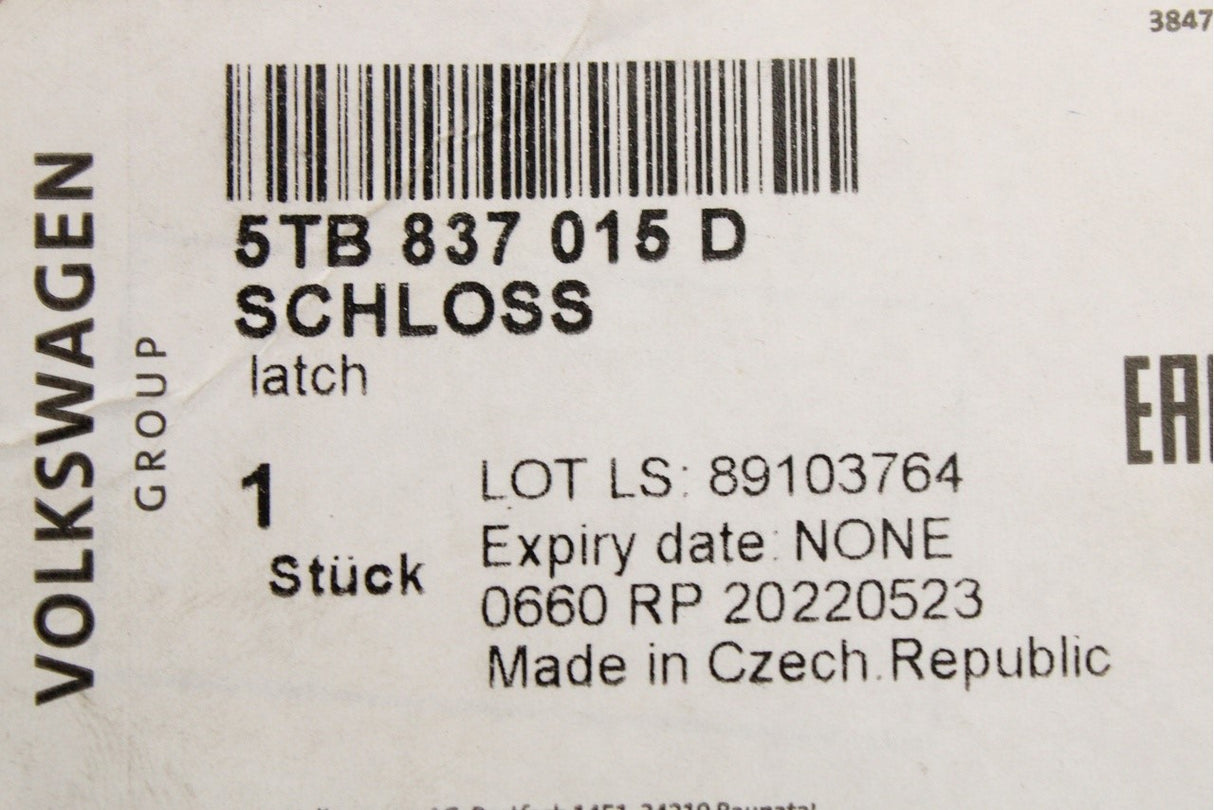 VW Golf Tiguan T-Roc Audi Skoda SEAT front door lock (left) LHD ONLY 5TB837015D