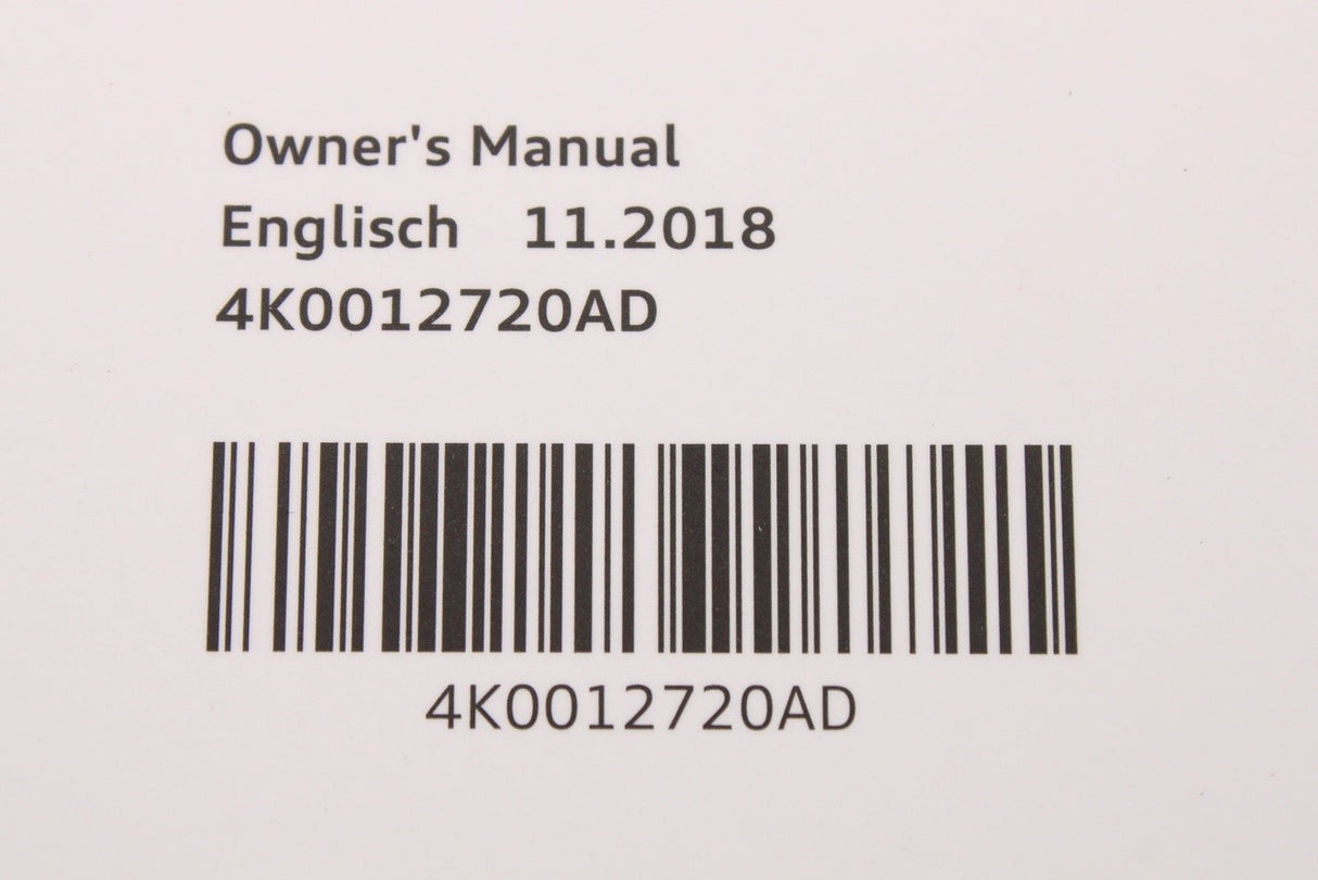 Audi A6 owners manual (11 2018) 4K0012720AD