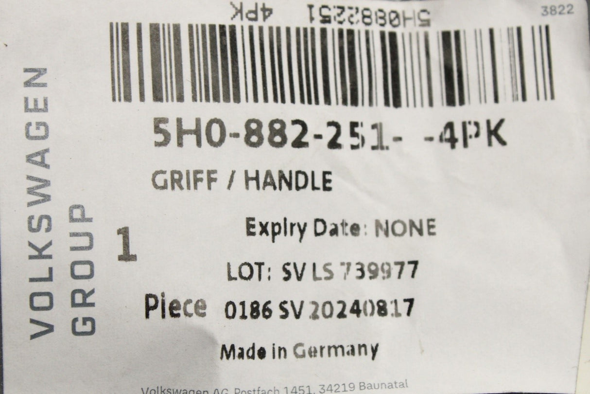 VW Golf ID.3 ID.4 T-Roc CUPRA seat adjust handle (left) 5H0882251 4PK