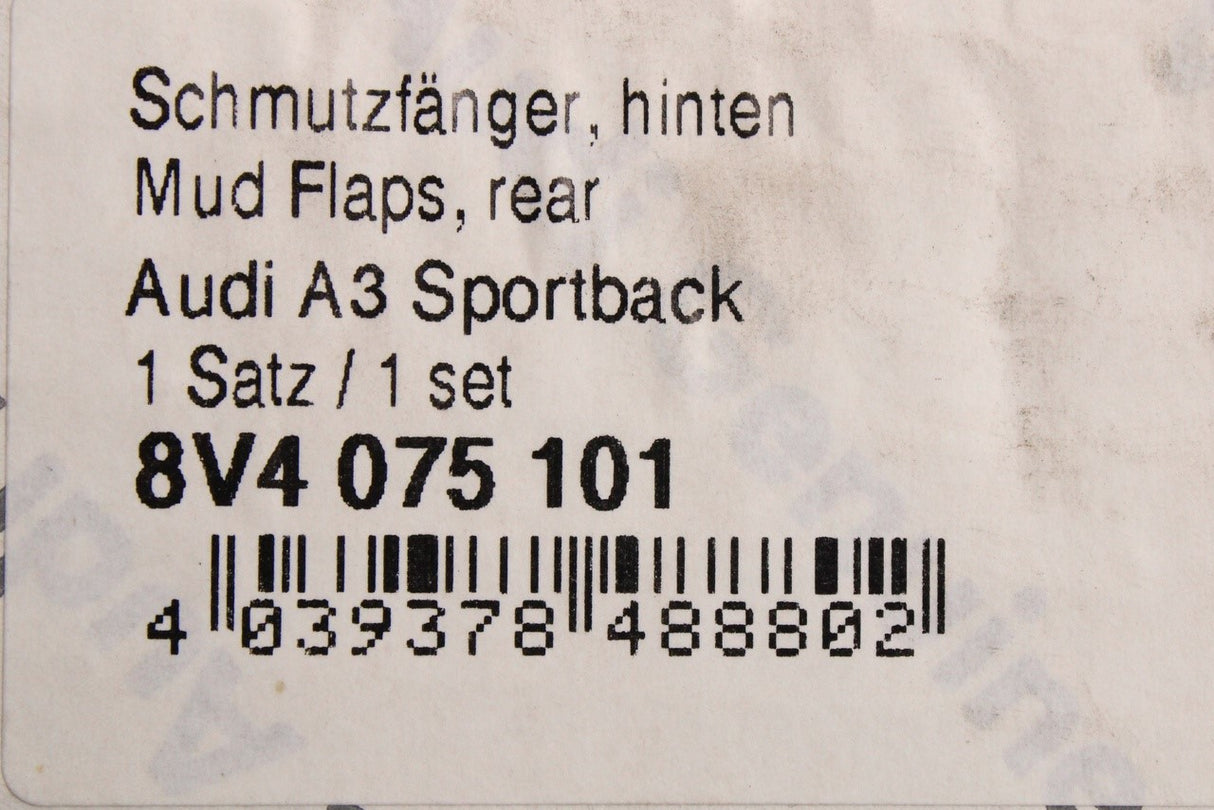 Audi A3 Sportback 2013-2016 mud flaps (rear) 8V4075101