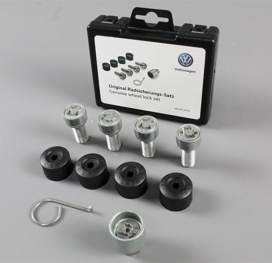 VW Volkswagen anti-theft alloy wheel locking nut bolt set 000071597D