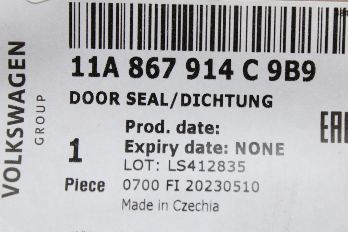 VW ID.4 Skoda Enyaq 2021-on inner door seal (rear right) 11A867914C 9B9