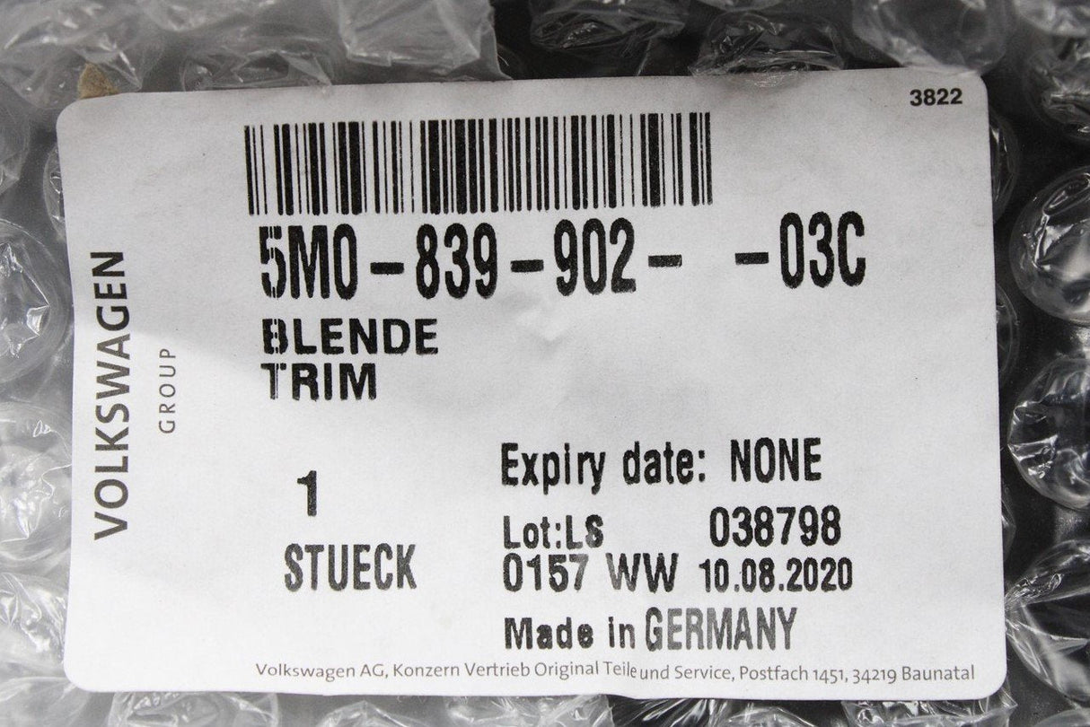 VW Golf Plus 5M 2005-2014 rear door pillar trim (right) 5M0839902 03C