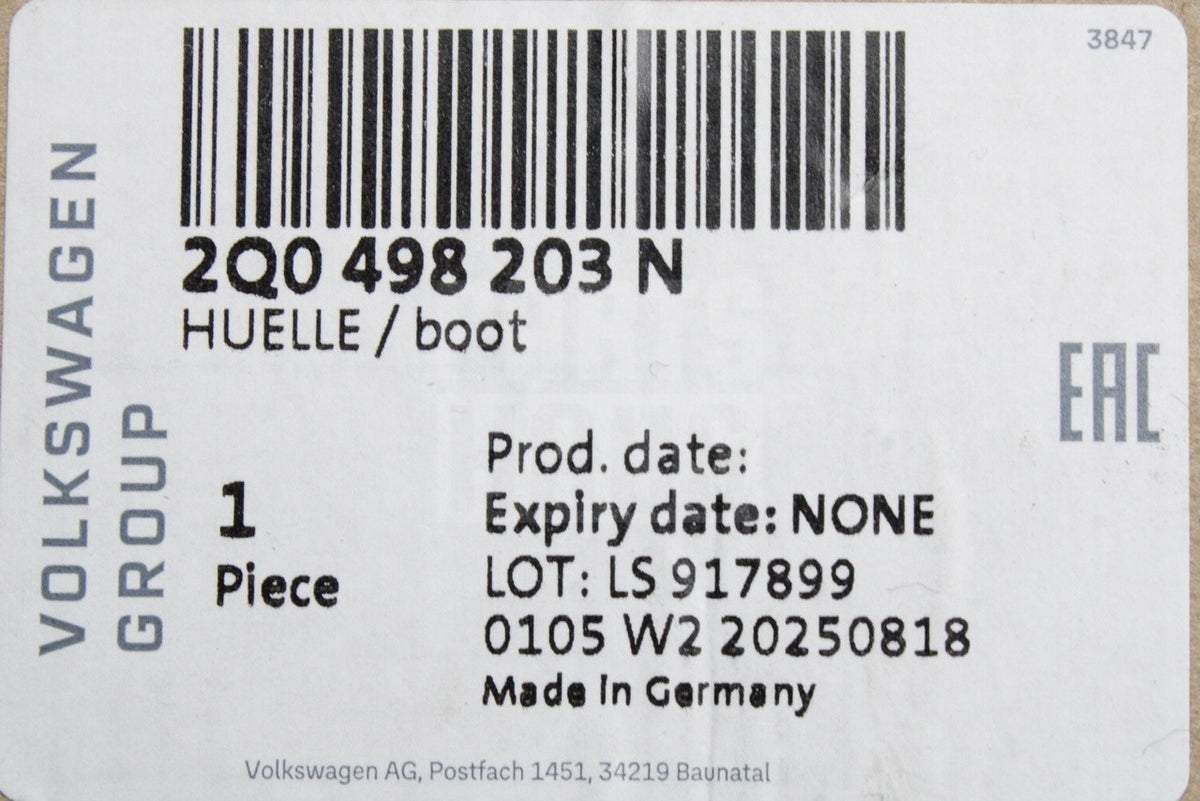 VW Golf Audi A1 A3 SEAT Leon Škoda outer CV boot kit (left) 2Q0498203N