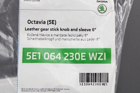 Skoda Octavia 5E 2013-21 LHD accessory 6 speed gear knob 5E1064230E WZI