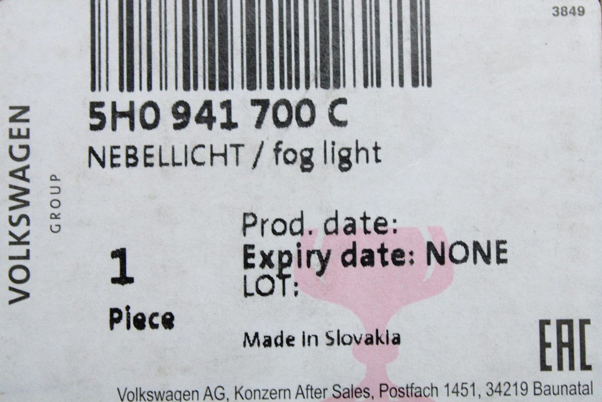 VW Golf MK8 2020-on LED fog light (right) 5H0941700C