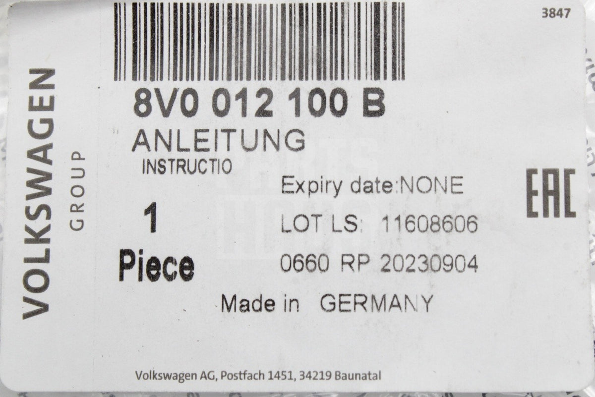 Audi e-tron Compact charging system owners manual handbook 8V0012100B