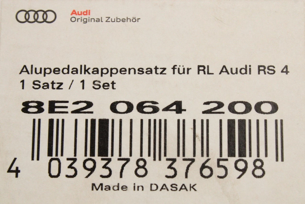 Audi A4 S4 B6 B7 pedal cap cover set (RHD) 8E2064200