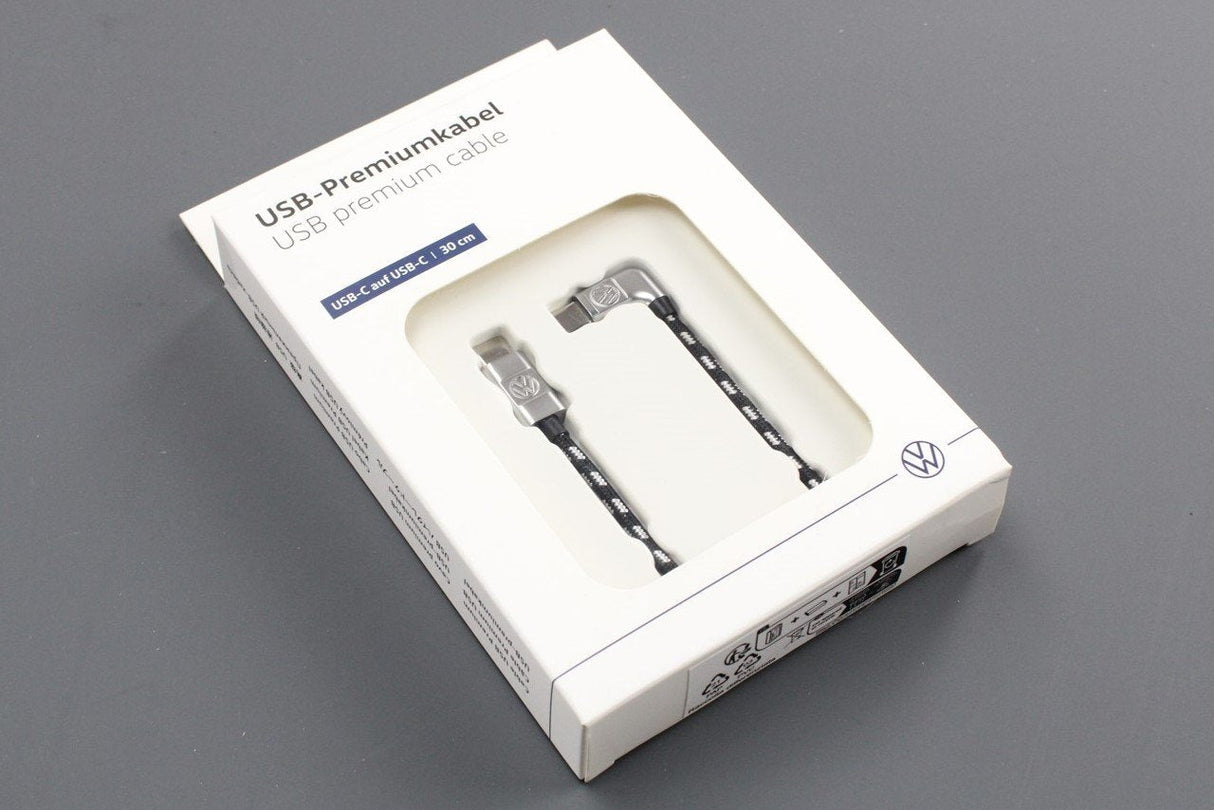 VW Volkswagen USB-C to USB-C braided media in cable (30CM) 000051446AD