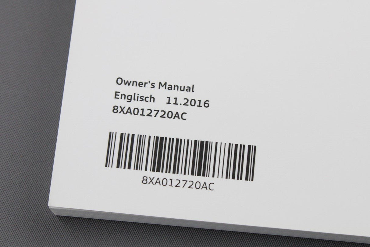 Audi A1 2015-2018 owners manual handbook 8XA012720AC