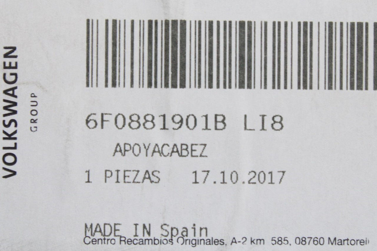 SEAT Arona Ibiza 2018-on headrest (titan black) 6F0881901B LI8