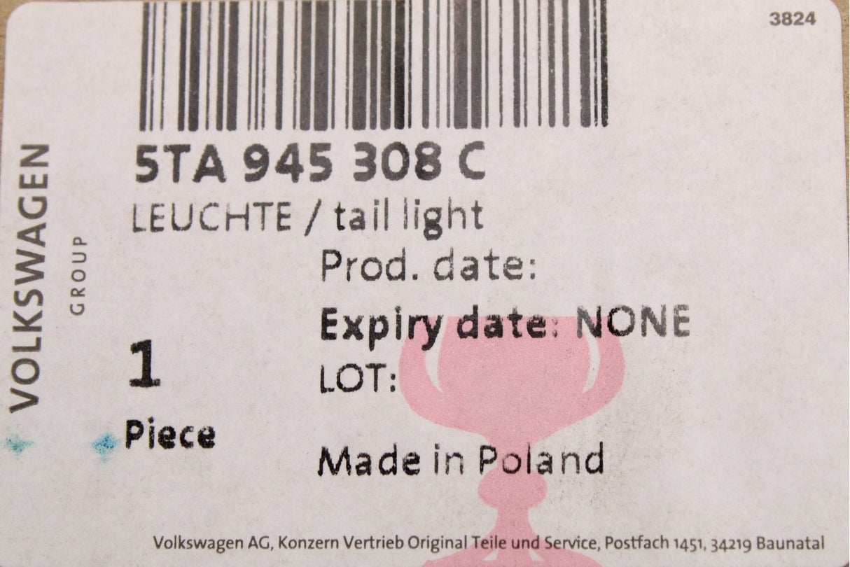 VW Touran 2016-on LED tail light (right inner) 5TA945308C