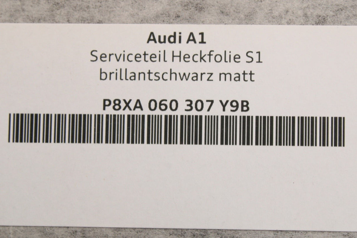 Audi A1 S1 15-18 accessory matt black boot lid vinyl film 8XA060307 Y9B