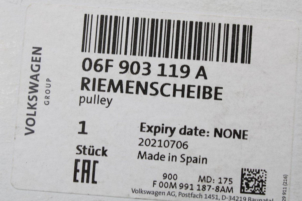 VW Audi Skoda SEAT alternator drive belt pulley 06F903119A