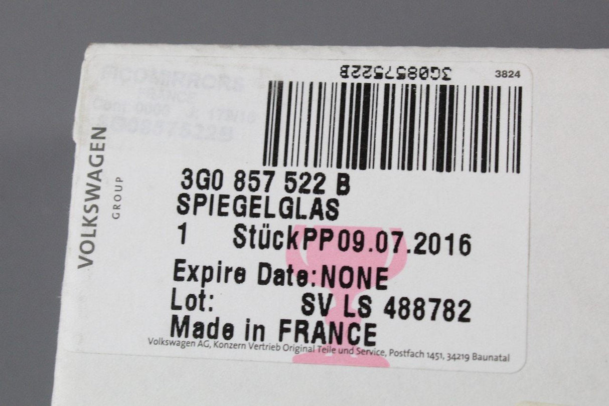 VW Passat B8 Arteon anti-dazzle wing mirror glass (right) 3G0857522B