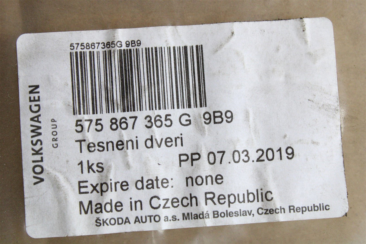 Skoda Karoq SEAT Ateca inner door seal (front left) 575867365G 9B9