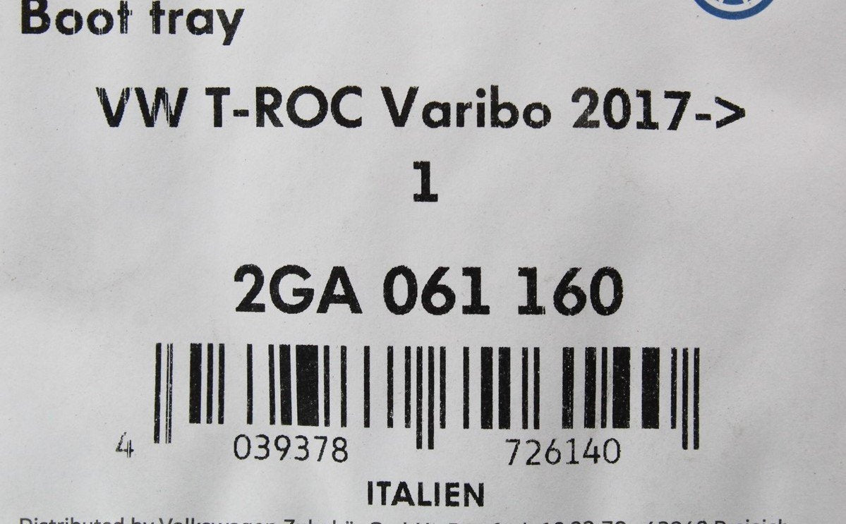 VW T-Roc 2018- Foam luggage compartment liner accessory 2GA061160