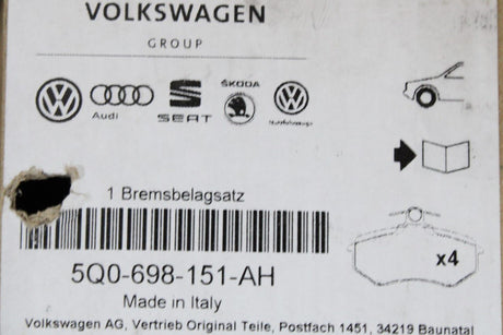 VW Audi Skoda SEAT brake pads set 312x25mm (front) 5Q0698151AH