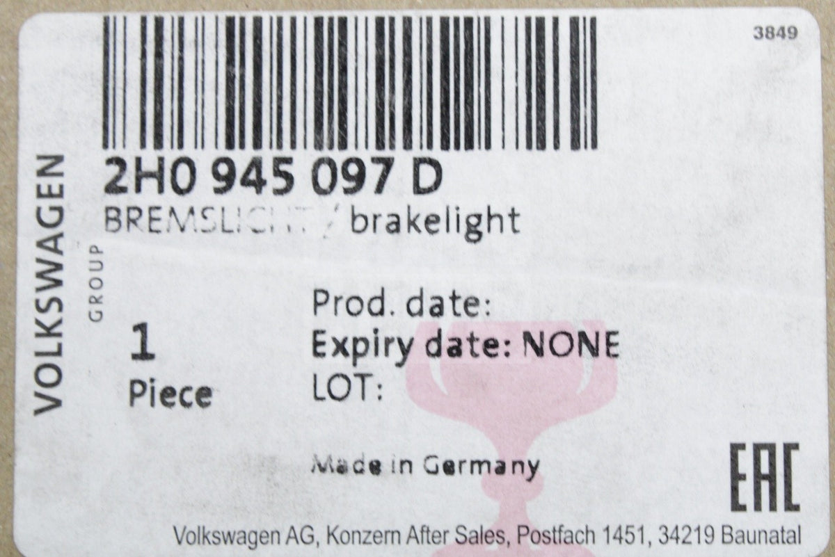 VW Amarok 2013-2022 sports bar additional brake light 2H0945097D