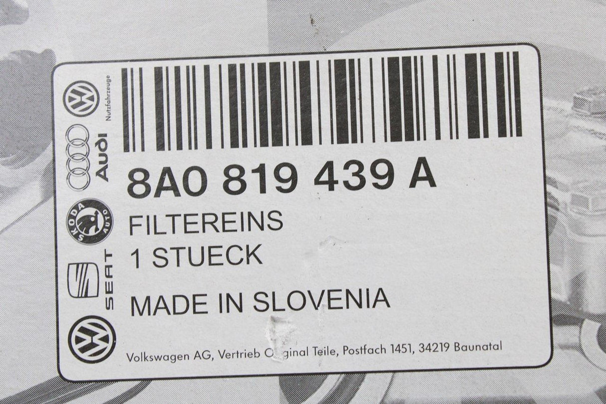 Audi RS4 B5 2000-2002 cabin pollen filter element 8A0819439A