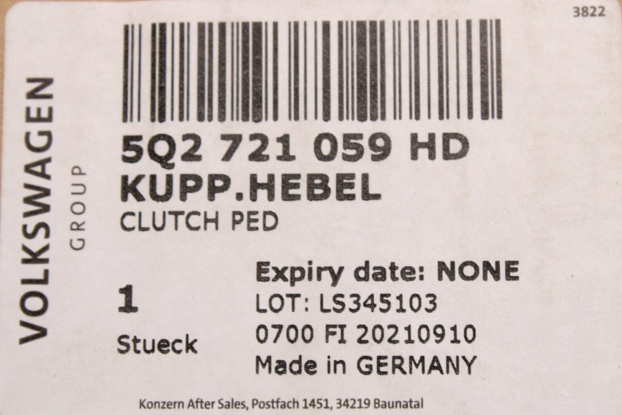 Skoda Superb 15-24 SEAT Leon 13-16 clutch pedal mechanism 5Q2721059HD