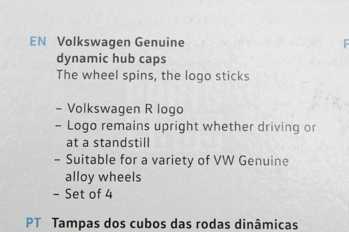 VW Golf MK7 MK7.5 MK8 Arteon R dynamic centre caps (x4) 000071213F